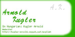 arnold kugler business card